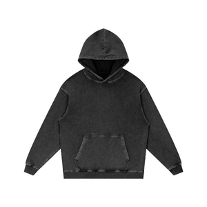 Sudadera con Capucha Personalizada para Hombre, Diseño Vintage Desgastado con Estampado a Cuadros y Lavado Ácido, Estilo Urbano - Product Image 6