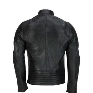 Veste de moto à col montant en cuir de mouton/vache véritable de haute qualité pour hommes, veste d'hiver décontractée à fermeture éclair, hiver 2025, grande taille, vente en gros - Product Image 4