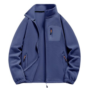 Veste d'extérieur imperméable respirante en toile 300GSM avec logo personnalisé sur le devant, chaude pour l'hiver, fermeture éclair, vêtements de randonnée pour hommes - Product Image 4