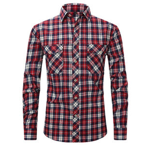 Camisas para hombre Camisa clásica de franela Botón de otoño Ajuste regular Manga larga Elegante y cómoda para looks casuales o inteligentes - Product Image 3