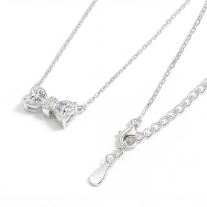 Collar con Colgante de Moissanita con Corte de Corazón SHREYA DIAM, en Plata 925 con Baño de Rodio y Engaste de Garras, para Uso Diario de Mujeres - Product Image 2