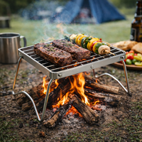 Barbecue pliable portable en acier inoxydable léger pour le camping et les pique-niques, dispositif de sécurité anti-flamme, écologique, 1 brûleur pour 2-3 personnes