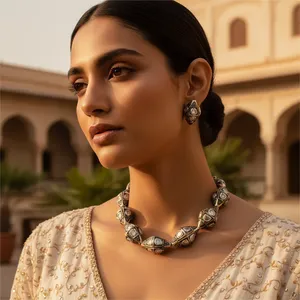 Gioielli Artigianali in Argento Sterling con Perle <span class=keywords><strong>di</strong></span> <span class=keywords><strong>Diamanti</strong></span> Grezzi Collezione <span class=keywords><strong>di</strong></span> <span class=keywords><strong>Diamanti</strong></span> Sciolti - Product Image 2