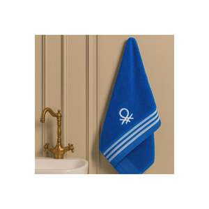 Be-0839-Bl Serviette de toilette 100% coton bleue 50x90 cm - BLEU - Product Image 1