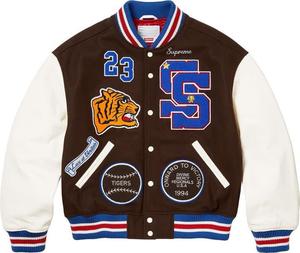 Veste varsity classique à col fin, en laine de haute qualité, séchage rapide, respirante, coupe-vent - Product Image 1