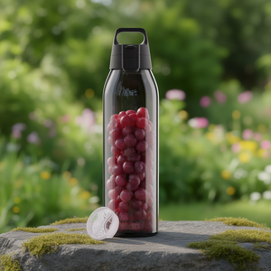 Bouteille d'eau en plastique sans BPA de 0,75 L avec couvercle et bouchon push-pull - Design Baies pour le camping et les activités de plein air - Product Image 3