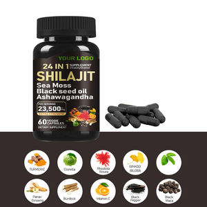 純ヒマラヤ産オーガニックシラジット、シーモス、ブラックシードオイル、アシュワガンダ、ロディオラ、ゴボウ、高麗人参、冬虫夏草、イチョウ葉、シラジットカプセル - Product Image 3