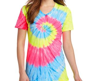 Tie Dye Print Camiseta de manga corta para mujer - Product Image 1