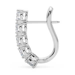 Round Cut Diamond With Latch Back Closure <b>Huggie</b> <b>Earring</b> For Women - Product Image 3