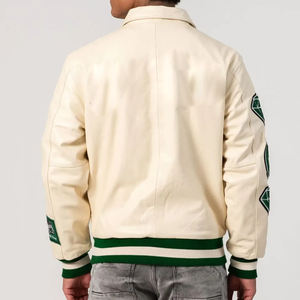 Melbo เสื้อแจ็คเก็ตกีฬาสำหรับผู้ชาย, เสื้อแจ็กเก็ตทีมเบสบอลปักลายตัวอักษรกันลมสำหรับฤดูหนาว - Product Image 5