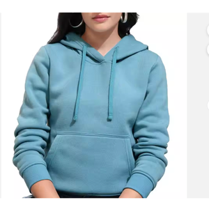 Sweat à capuche décontracté pour femme, doublé en polaire pour l'hiver, design élégant et respirant, cordon de serrage réglable à l'avant, taille plus - Product Image 1