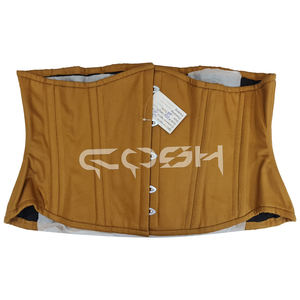 Corsé de Algodón Marrón para Entrenamiento de Cintura, con Varillas de Acero, Estilo Underbust |   Corsé de algodón color marrón con varillas de acero para debajo del busto - Product Image 1