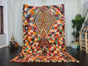 Fait à la main authentique bohème Boujaad marocain laine tapis à carreaux coloré Tribal abstrait motif bon prix usine directe - Product Image 2