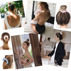 Cravates élastiques pour cheveux en soie 100% avec logo personnalisé Accessoires pour cheveux pour femmes Cravate chouchou OEM fabriquée au Vietnam - Product Image 5
