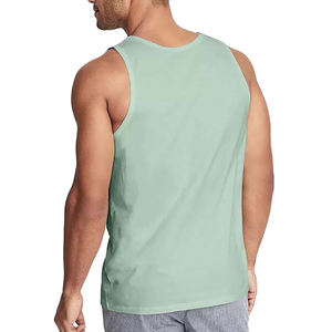 Débardeurs pour hommes très exigeants Logo personnalisé couleur unie Plus Szie col rond Fitness gilet respirant pas cher débardeurs en meilleure vente - Product Image 2