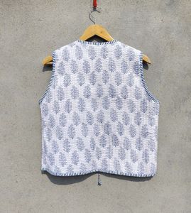 แจ็กเก็ตผ้าฝ้ายแขนสั้นสำหรับชายหญิง, สไตล์โบฮีเมียนแขนสั้นสำหรับใส่ได้ทั้งชายและหญิง - Product Image 6