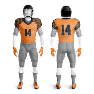 Custom Heat-Transfer American Football Jersey Set for Adults Short Quick Dry Breathable Design Side Panel Elastic Fit Pants - Product Image 5