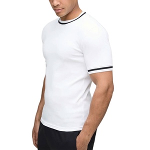 Nueva Camiseta de Hombre de Manga Corta, Corte Regular, Alta Calidad, Elástica, con Logotipo Personalizado, Secado Rápido, Transpirable, Tela de Seda/Algodón - Product Image 3