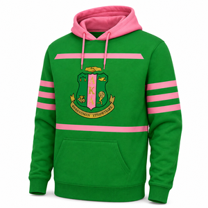 Sudadera Corta con Cuello Alto y Cordones para Mujer, Modelo Alpha AKA 1908, Color Rosa y Verde, Sudadera Universitaria, Venta al Por Mayor, Tallas Grandes - Product Image 3