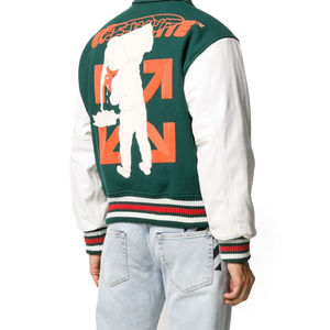 Blouson Bomber Varsity en Cuir Vintage pour Homme, Tendance 2026, avec Broderie Personnalisée en Chenille et Patchs en Laine, Respirant, en Peau de Mouton - Product Image 3