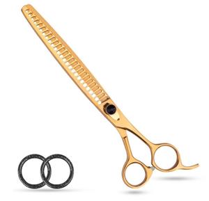 ชุดกรรไกรตัดขนสุนัขคุณภาพสูง ทนทาน ผลิตจากสแตนเลสอย่างดี สำหรับมืออาชีพ พร้อมอุปกรณ์จัดแต่งทรงผมอเนกประสงค์ รวมถึงกรรไกรแบบตรง - Product Image 3