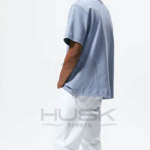 T-shirt en coton épais pour hommes de haute qualité avec LOGO personnalisé T-shirt vierge à col rond et à épaules tombantes pour hommes - Product Image 4