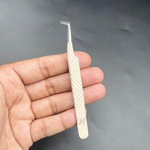 แหนบต่อขนตา90องศาด้ามจับเพชรแหนบสเตนเลสเกรดสำหรับการผ่าตัดยึดแข็งแรงพร้อมโลโก้ตามสั่ง - Product Image 3