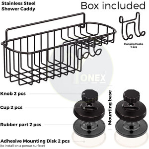 Unique Design Low Moq Classic <b>Shower</b> <b>Basket</b> Solid Black Color Lightweight Classic <b>Shower</b> <b>Basket</b> - Product Image 3