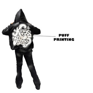 Conjunto de chándal de invierno de algodón OEM 100% LOGOTIPO personalizado Stone Wash Zip-up Hoodie Flared Jogger Pants Windproof Plus Size Fleece - Product Image 5