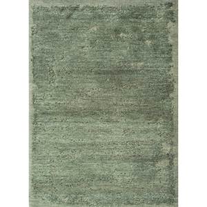 Tapis en laine noué à la main Urban Pause Kavi Green, couleur unie, puzzle abstrait rectangulaire pour couloir et chambre AKWS-325 - Product Image 1