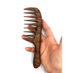 Peine de madera de teca antiestático: dientes redondeados suaves para un cabello sin encrespamiento - Product Image 2