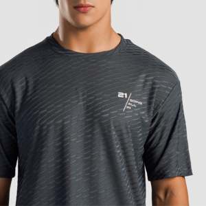 Camiseta Deportiva 21 Rapid 100% Poliéster, Color Gris Sólido, Tejido de Punto, Impresión por Sublimación, Modelo Comprimido - Product Image 6