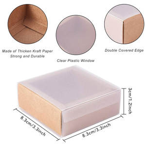 Cajas Kraft cuadradas pequeñas de primera calidad para embalaje de regalo elegante con papel de caja de perfume de ventanas de Pvc transparente - Product Image 5