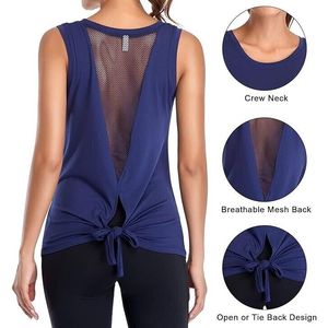 Canotte da allenamento da donna 2 pezzi traspiranti per il Fitness e lo Sportswear con Design solido a mezza manica alla moda stampa senza soluzione di continuità con retro aperto - Product Image 4