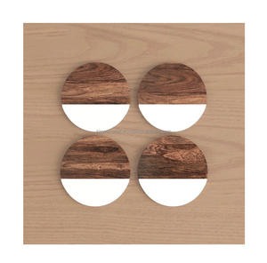 ชุดจานรองแก้วหินอ่อนทรงสี่เหลี่ยมทำจากไม้อีพ็อกซี่แผ่นรองแก้วทำจากไม้ลายมหาสมุทร - Product Image 5