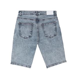 กางเกงขาสั้นผ้ายีนส์สำหรับผู้ชายกางเกงขาสั้นผ้ายีนส์ผ้ายืดสีน้ำเงินสำหรับผู้ชาย - Product Image 2