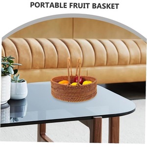 Panier de rangement rond en rotin naturel - Écologique, moderne et multi-usages - Product Image 5