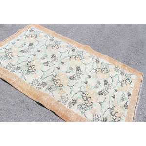 Alfombra de 3.9x7 pies, Alfombra Turca Vintage, Alfombra de Lana Marrón - Product Image 4