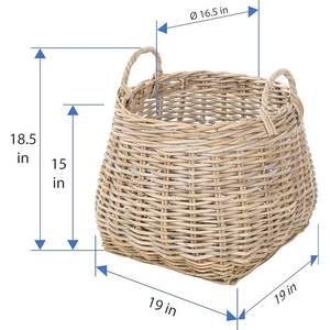 ตะกร้าหวายสีน้ำตาลเทา - Product Image 5