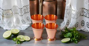 Beautifully Handcrafted 12 Ounce Hammered <b>Copper</b> Moscow Mule and Mint Julep <b>Cup</b> Glass Tumbler - Product Image 4