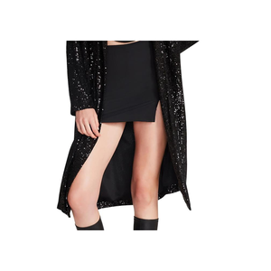 Giacca Bomber Reversibile in Raso da Donna Steve Madden, Modello Show Stopper con Paillettes, Imbottita, per Autunno/Inverno, con Applicazioni, Nera - Product Image 3
