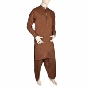 Traje Shalwar Elegante para Hombre - Marrón - Product Image 1