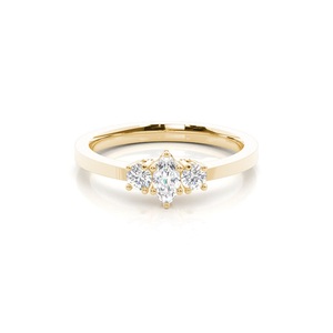 0.30 carats diamant de laboratoire serti à 4 broches avec coupe marquise et ronde pour les fonctions familiales des femmes bagues en diamant - Product Image 1