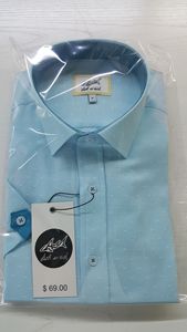 Camicia uomo blu con punti