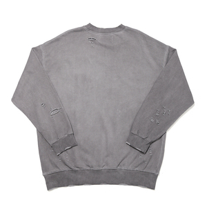 Nouveau sweat-shirt col rond surdimensionné, de haute qualité, délavé et usé, avec personnalisation - Product Image 2