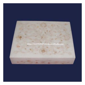 Export Quality Manufacturer Marble Jewelry <b>Box</b> for <b>Eid</b> Festival with Mother of Pearl Work for Sale Customized Services Available - Product Image 4