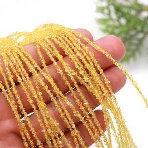 Lote de cuentas de piedras preciosas con forma de virutas de cuarzo de diamante Herkimer amarillo Natural, hebras de cadena de 2-3mm de cuentas sueltas para la fabricación de joyas - Product Image 1