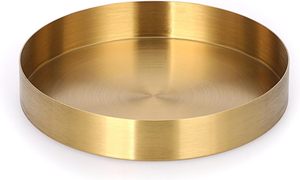 Contemporary Gold Metal Eco-Friendly Tray Sustainable Plate <b>Dish</b> Home Decor Dresser Decorative Trays Key Trinket <b>Candle</b> Jewelry - Product Image 2