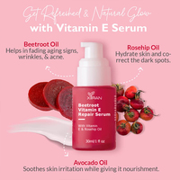 Sérum réparateur à la vitamine E de betterave de marque privée avec huile de rose musquée Sérum réparateur du visage hydratant et apaisant pour la peau en profondeur