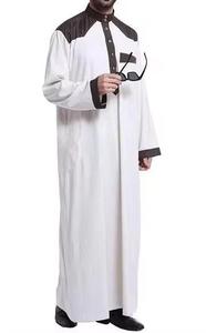 สินค้ามาใหม่ชุดมุสลิมแขนยาวสำหรับผู้ชายเสื้อผ้ามุสลิมแบบดั้งเดิมมีปกแบบซาอุดิอาระเบียแบบดั้งเดิม - Product Image 3